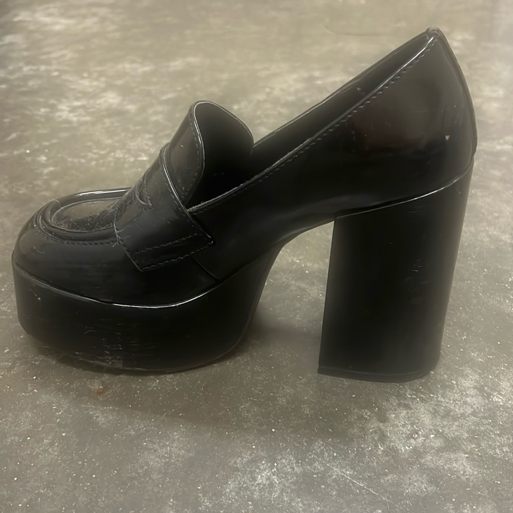Madden Girl Black Platform Loafers - Picture 5 of 7